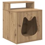 Petshop - Accesorii petshop - Culcusuri si custi - Custi interior si exterior - Casa pentru pisici Stejar artizanal 42,5 x 40 x 53,5 cm - Infinity.ro
