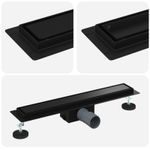 Casa si Gradina - Constructii - Materiale constructii - Sisteme de scurgere - 2 in 1 Drenaj pentru dus Negru 60 cm Otel inoxidabil 304 - Infinity.ro