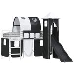 Casa si Gradina - Mobilier - Paturi si accesorii - Paturi - Cadru de pat inalt pentru copii cu perdele, arc, tobogan, turn - Infinity.ro