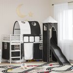 Casa si Gradina - Mobilier - Paturi si accesorii - Paturi - Cadru de pat inalt pentru copii cu perdele, arc, tobogan, turn - Infinity.ro