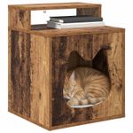 Petshop - Accesorii petshop - Jucarii animale - Ansambluri de joaca - Casa pentru pisici Lemn vechi 42,5 x 40 x 53,5 cm Lemn compozit - Infinity.ro