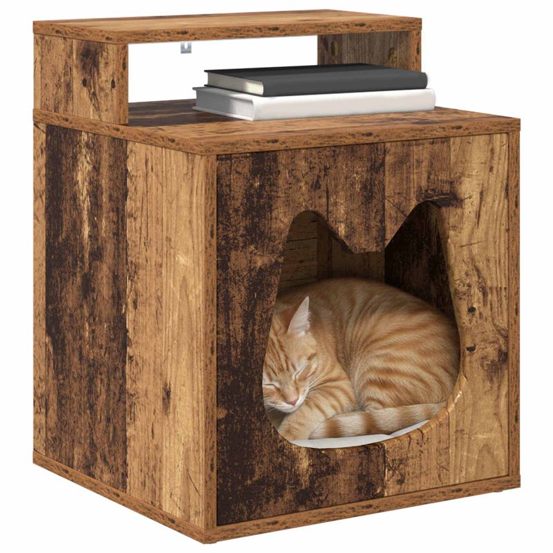 Petshop - Accesorii petshop - Jucarii animale - Ansambluri de joaca - Casa pentru pisici Lemn vechi 42,5 x 40 x 53,5 cm Lemn compozit - Infinity.ro