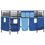 Casa si Gradina - Mobilier - Paturi si accesorii - Paturi - Cadru de Pat Pe Doua Niveluri pentru Copii cu Cortine - Infinity.ro
