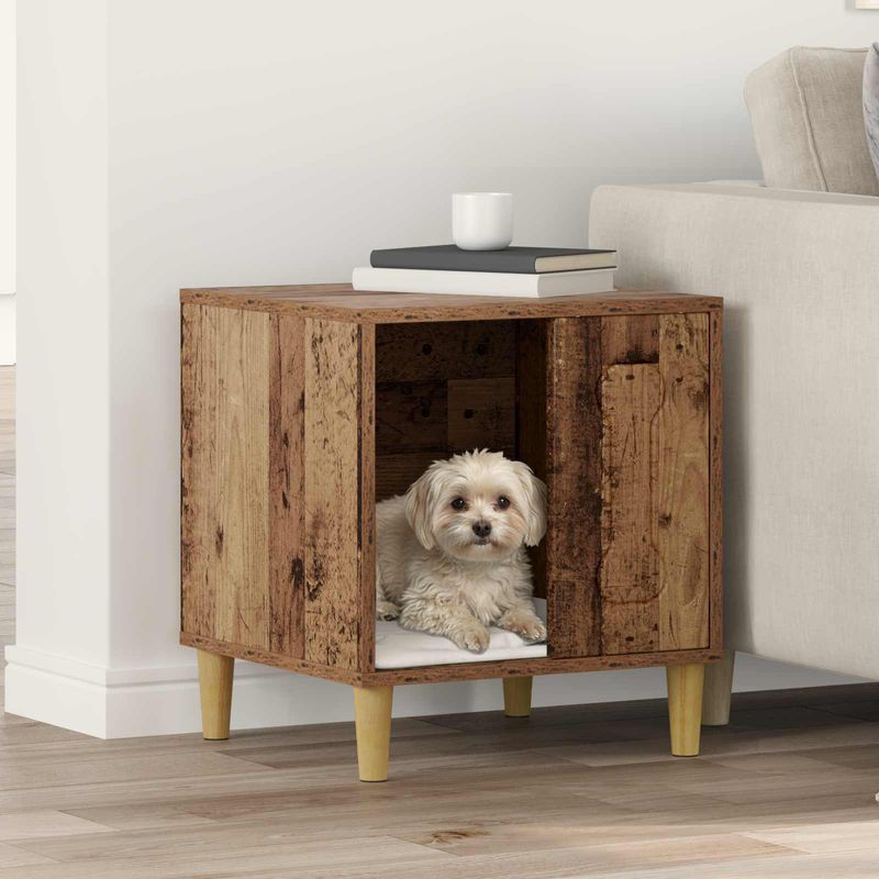 Petshop - Accesorii petshop - Culcusuri si custi - Custi interior si exterior - Casa pentru caini Lemn vechi 44 x 42 x 49 cm Lemn compozit - Infinity.ro
