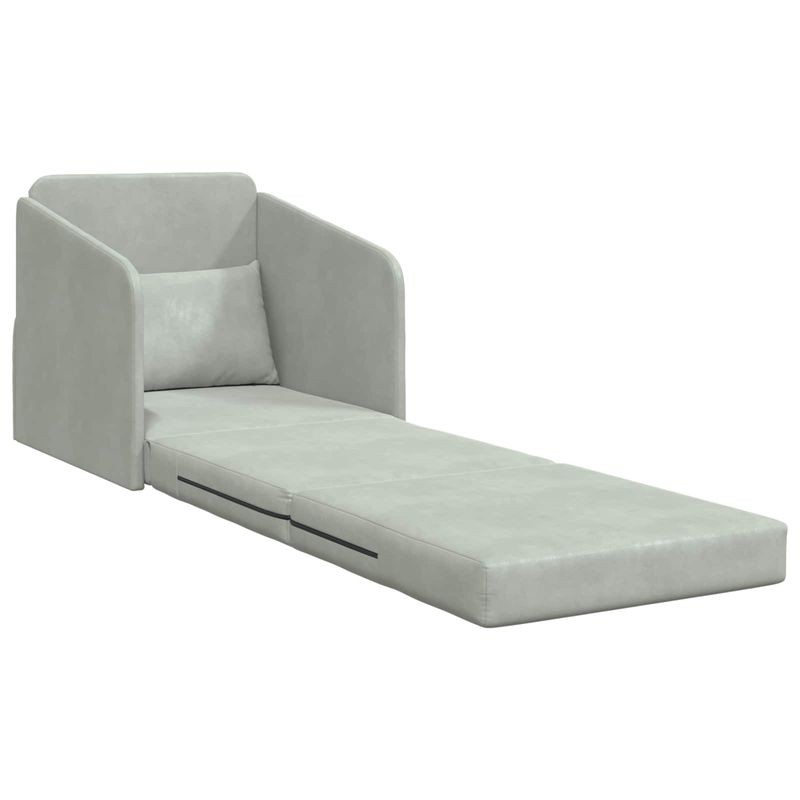 Casa si Gradina - Mobilier - Canapele si coltare - Canapele - Canapea Plianta cu Pat Gri deschis 65 x 80 x 83 cm Catifea - Infinity.ro