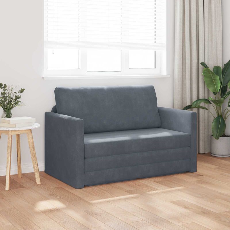 Casa si Gradina - Mobilier - Canapele si coltare - Canapele - Canapea Plianta cu Pat Gri inchis 124 x 71 x 78 cm Catifea - Infinity.ro