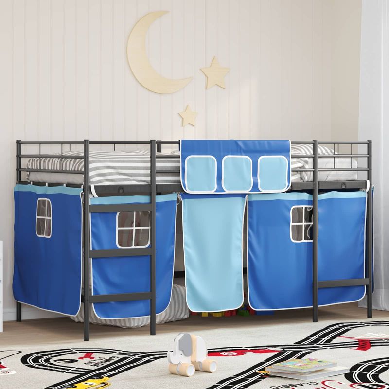 Casa si Gradina - Mobilier - Paturi si accesorii - Paturi - Cadru de Pat Pe Doua Niveluri pentru Copii cu Cortine - Infinity.ro