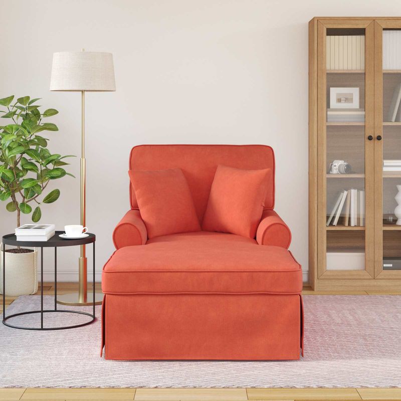 Casa si Gradina - Mobilier - Scaune si fotolii - Fotolii - Fotoliu cu fusta Rosu portocalie 91 x 157 x 91 cm - Infinity.ro