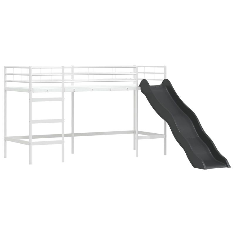 Casa si Gradina - Mobilier - Paturi si accesorii - Paturi - Cadru de pat inalt pentru copii cu perdele, arc, tobogan, turn - Infinity.ro