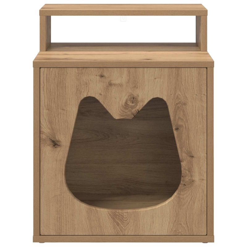 Petshop - Accesorii petshop - Culcusuri si custi - Custi interior si exterior - Casa pentru pisici Stejar artizanal 42,5 x 40 x 53,5 cm - Infinity.ro