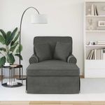 Casa si Gradina - Mobilier - Scaune si fotolii - Fotolii - Fotoliu cu fusta cu perna Gri inchis 91 x 157 x 91 cm - Infinity.ro