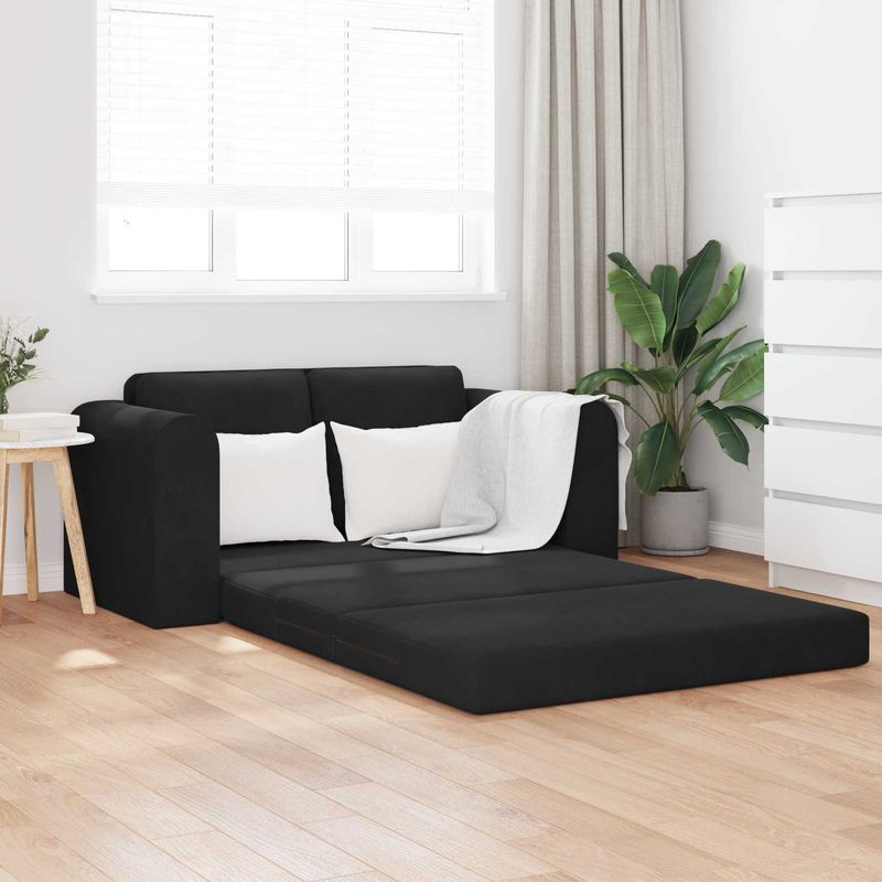 Casa si Gradina - Mobilier - Canapele si coltare - Canapele - Canapea Plianta cu Pat Negru 148 x 71 x 83 cm Catifea - Infinity.ro