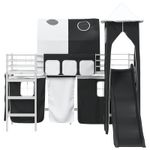 Casa si Gradina - Mobilier - Paturi si accesorii - Paturi - Cadru de pat inalt pentru copii cu perdele, arc, tobogan, turn - Infinity.ro