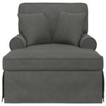 Casa si Gradina - Mobilier - Scaune si fotolii - Fotolii - Fotoliu cu fusta cu perna Gri inchis 91 x 157 x 91 cm - Infinity.ro