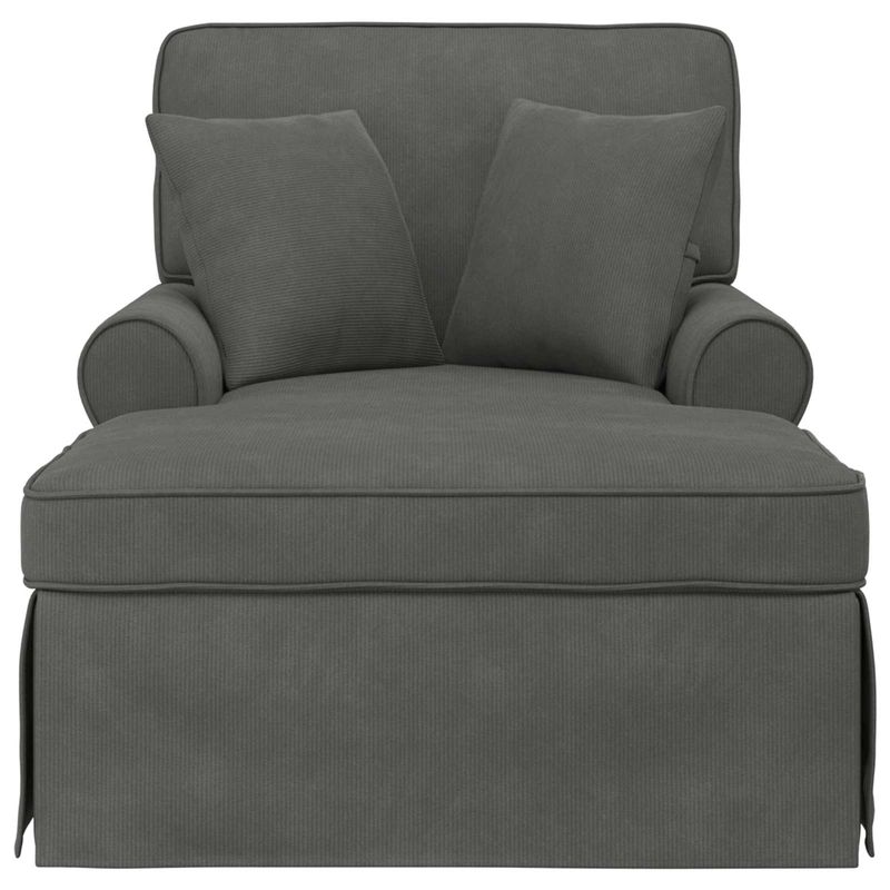 Casa si Gradina - Mobilier - Scaune si fotolii - Fotolii - Fotoliu cu fusta cu perna Gri inchis 91 x 157 x 91 cm - Infinity.ro