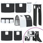 Casa si Gradina - Mobilier - Paturi si accesorii - Paturi - Cadru de pat inalt pentru copii cu perdele, arc, tobogan, turn - Infinity.ro