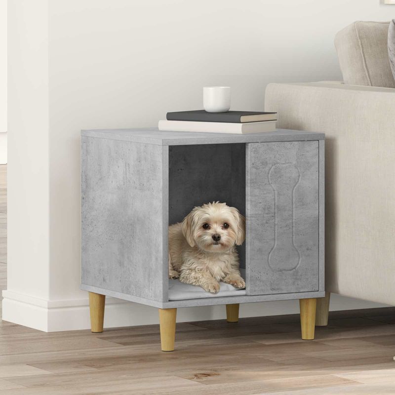 Petshop - Accesorii petshop - Culcusuri si custi - Custi interior si exterior - Casa pentru caini Beton 44 x 42 x 49 cm Lemn compozit - Infinity.ro
