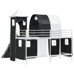 Casa si Gradina - Mobilier - Paturi si accesorii - Paturi - Cadru de pat inalt pentru copii cu perdele, arc, tobogan, turn - Infinity.ro
