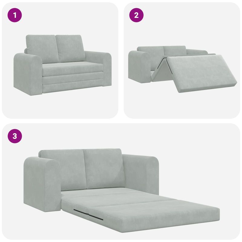 Casa si Gradina - Mobilier - Canapele si coltare - Canapele - Canapea Plianta cu Pat Gri deschis 148 x 71 x 83 cm Catifea - Infinity.ro