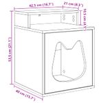 Petshop - Accesorii petshop - Jucarii animale - Ansambluri de joaca - Casa pentru pisici Lemn vechi 42,5 x 40 x 53,5 cm Lemn compozit - Infinity.ro