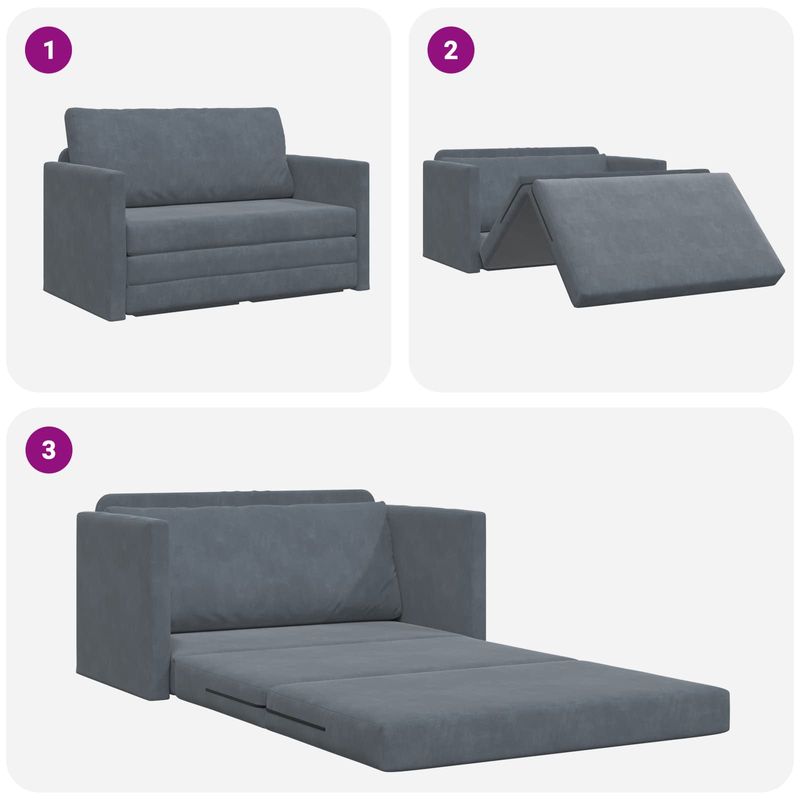 Casa si Gradina - Mobilier - Canapele si coltare - Canapele - Canapea Plianta cu Pat Gri inchis 124 x 71 x 78 cm Catifea - Infinity.ro