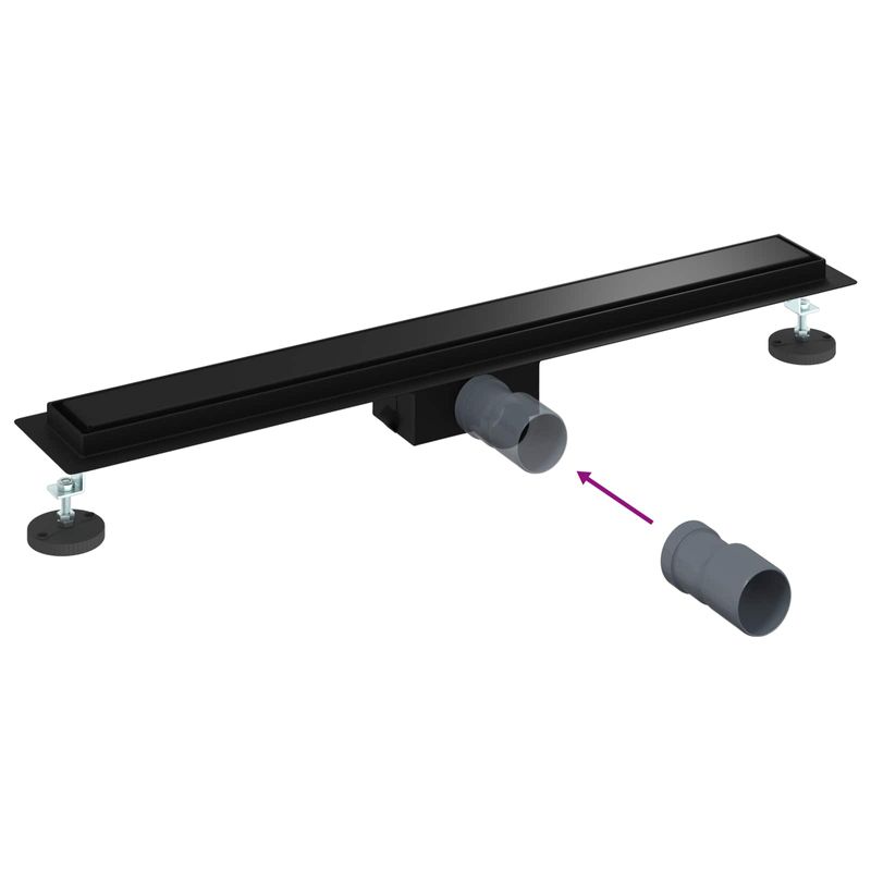 Casa si Gradina - Constructii - Materiale constructii - Sisteme de scurgere - 2 in 1 Drenaj pentru dus Negru 80 cm Otel inoxidabil 304 - Infinity.ro