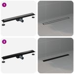 Casa si Gradina - Constructii - Materiale constructii - Sisteme de scurgere - 2 in 1 Drenaj pentru dus Negru 80 cm Otel inoxidabil 304 - Infinity.ro