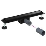 Casa si Gradina - Constructii - Materiale constructii - Sisteme de scurgere - 2 in 1 Drenaj pentru dus Negru 60 cm Otel inoxidabil 304 - Infinity.ro