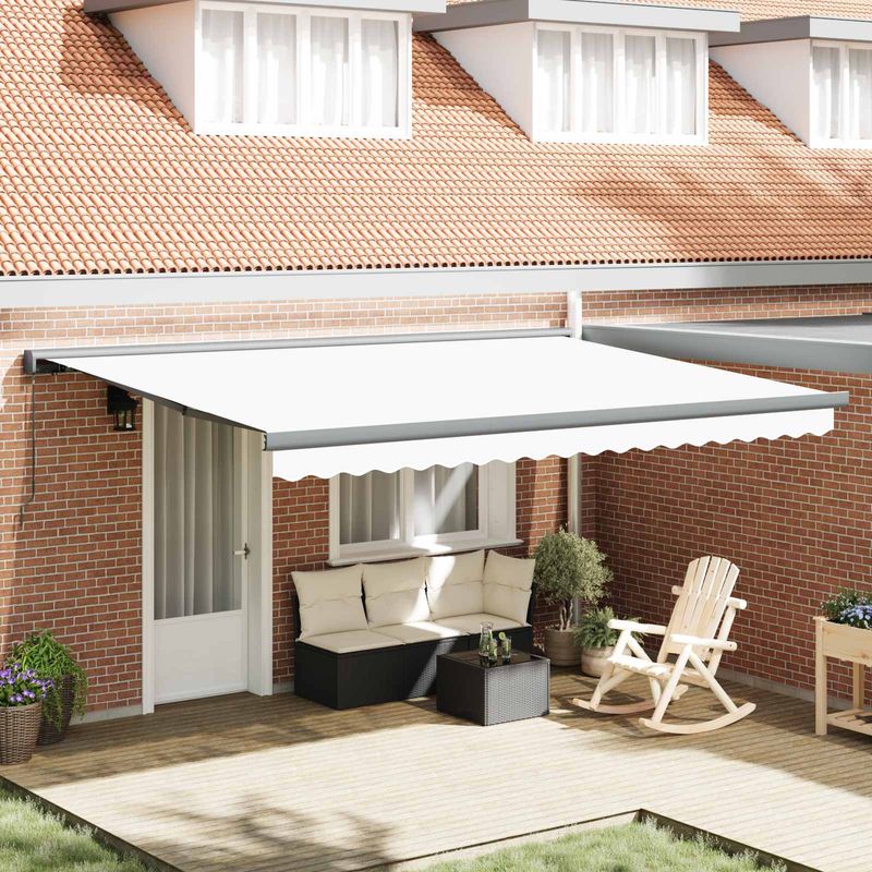 Casa si Gradina - Gradina si terasa - Umbrele si pavilioane - Pavilioane - Cortina Retractabila Manual Alb 4 ×3 m Panza - Infinity.ro