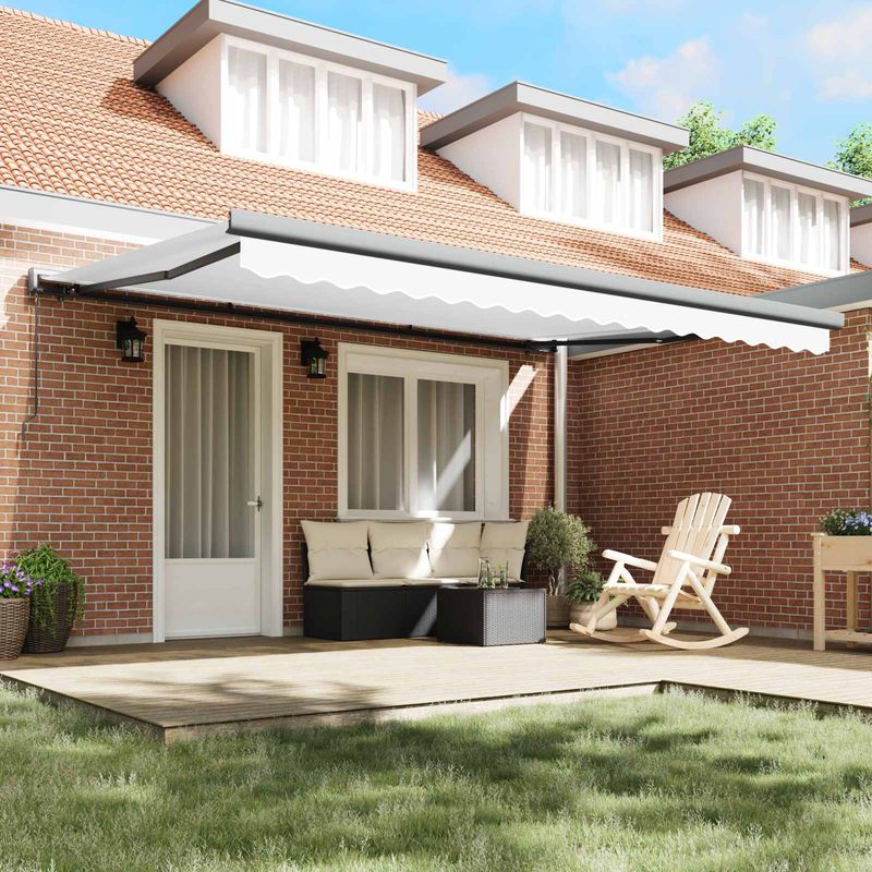 Casa si Gradina - Gradina si terasa - Umbrele si pavilioane - Pavilioane - Cortina Retractabila Manual Alb 4 ×3 m Panza - Infinity.ro