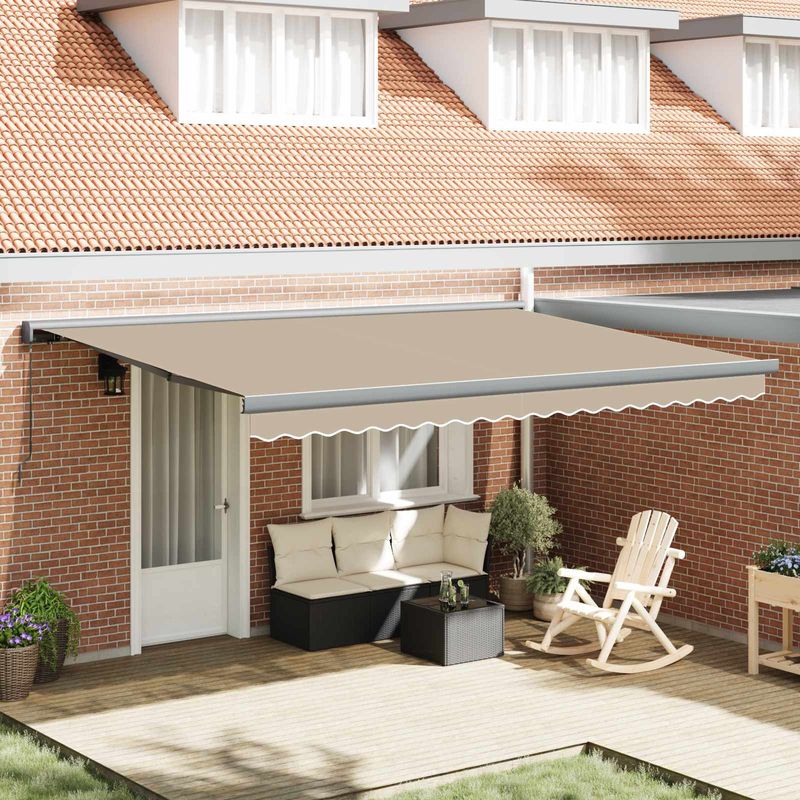 Casa si Gradina - Gradina si terasa - Umbrele si pavilioane - Pavilioane - Cortina Retractabila Manual Bej 4 ×3 m Panza - Infinity.ro