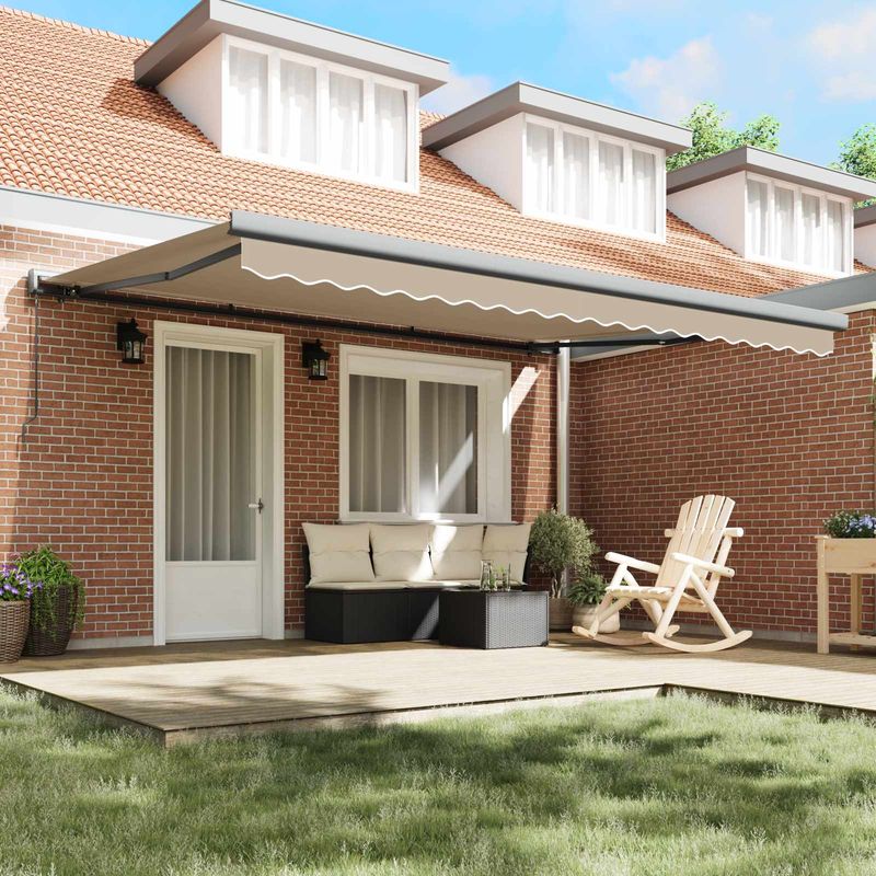 Casa si Gradina - Gradina si terasa - Umbrele si pavilioane - Pavilioane - Cortina Retractabila Manual Bej 4 ×3 m Panza - Infinity.ro
