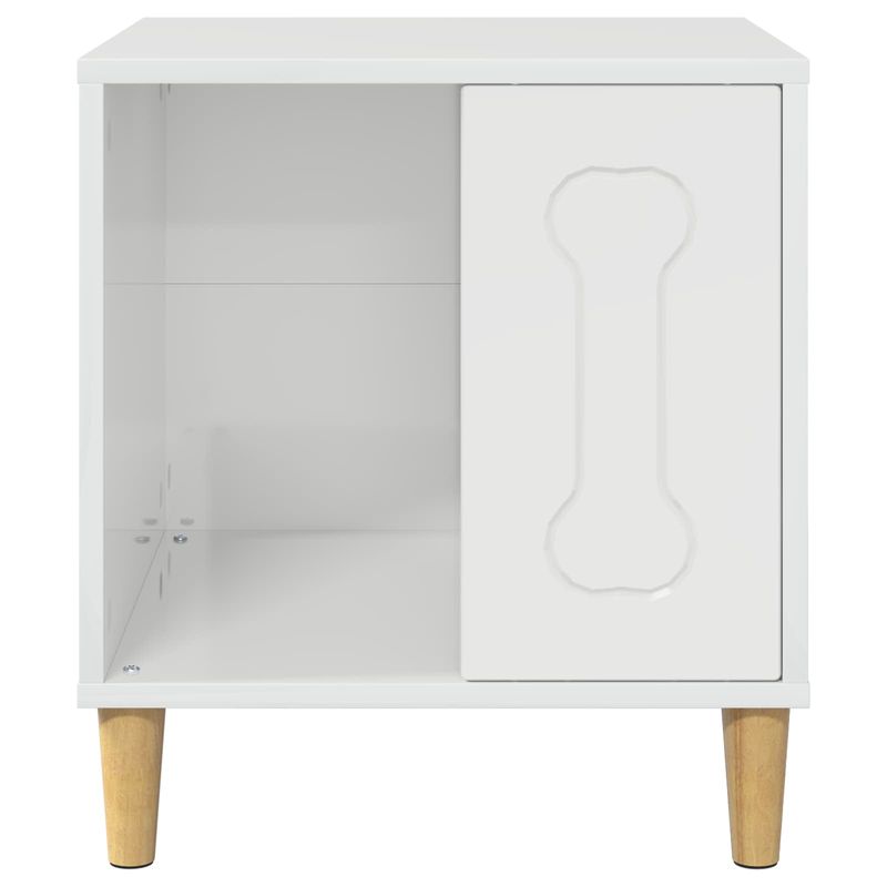 Petshop - Accesorii petshop - Culcusuri si custi - Custi interior si exterior - Casa pentru caini Alb Lucios 44 x 42 x 49 cm Lemn compozit - Infinity.ro