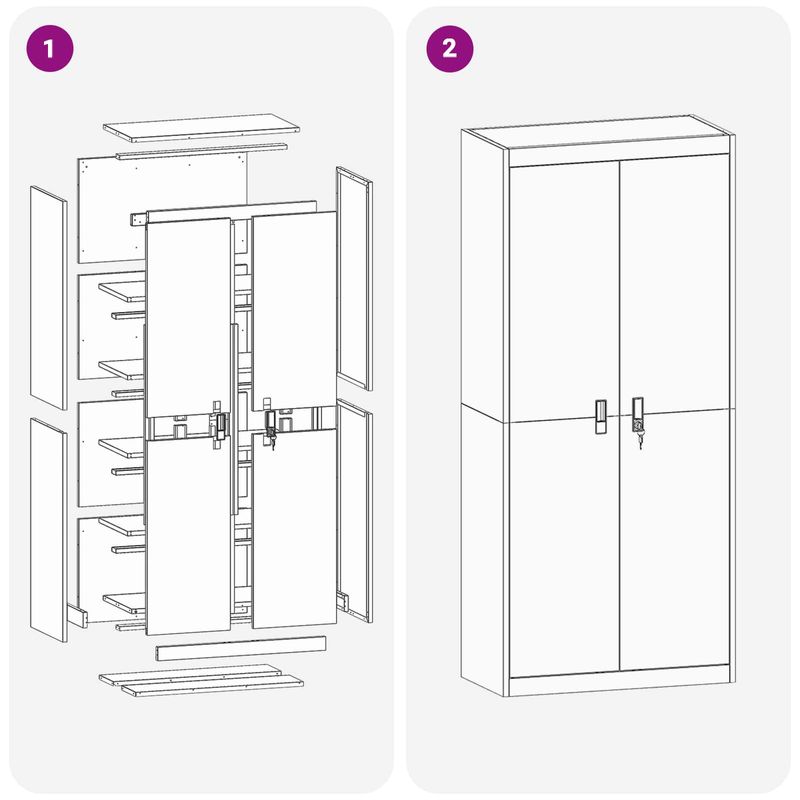 Casa si Gradina - Mobilier - Dulapuri si sifoniere - Dulapuri - Dulap de depozitare 2 pcs Antracit 80 x 40 x 180 cm - Infinity.ro