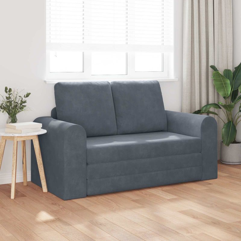 Casa si Gradina - Mobilier - Canapele si coltare - Canapele - Canapea Plianta cu Pat Gri inchis 148 x 71 x 83 cm Catifea - Infinity.ro