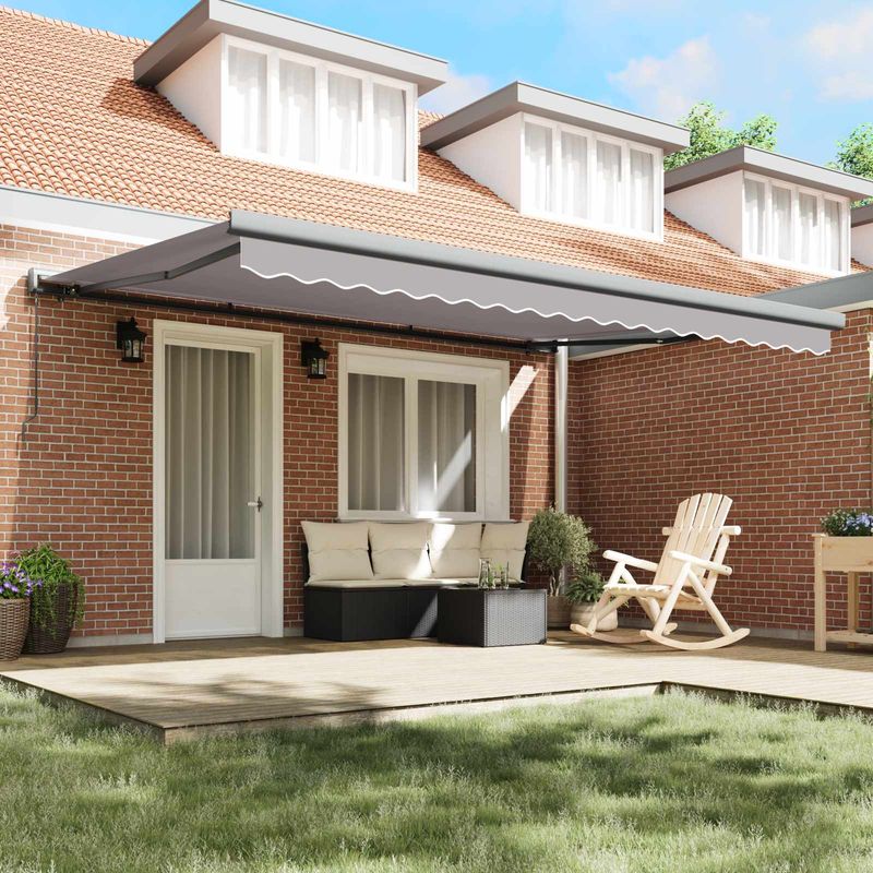 Casa si Gradina - Gradina si terasa - Umbrele si pavilioane - Pavilioane - Cortina Retractabila Manual Gri deschis 4 ×3 m Panza - Infinity.ro