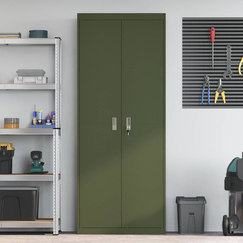 Casa si Gradina - Mobilier - Dulapuri si sifoniere - Dulapuri - Dulap de depozitare 2 pcs Verde masliniu 80 x 40 x 200 cm - Infinity.ro