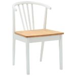 Casa si Gradina - Mobilier - Scaune si fotolii - Scaune - Scaun de sufragerie 2 pcs alb si natural Lemn de cauciuc solid - Infinity.ro