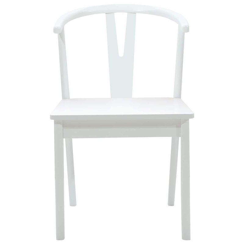 Casa si Gradina - Mobilier - Scaune si fotolii - Scaune - Scaun de sufragerie 2 pcs Alb si Alb Lemn Solid de Cauciuc - Infinity.ro