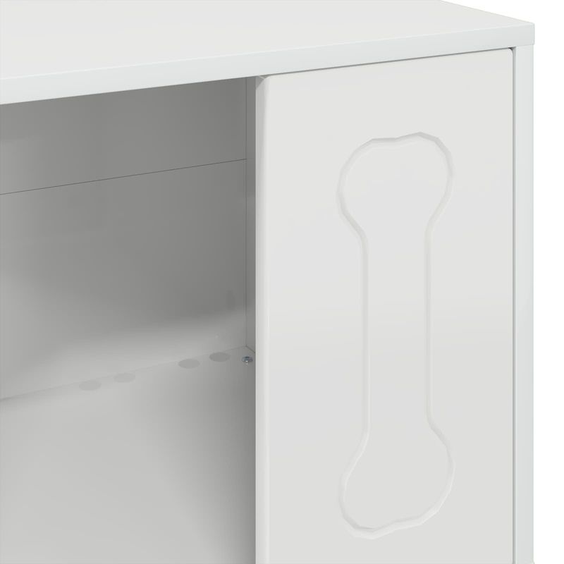 Petshop - Accesorii petshop - Culcusuri si custi - Custi interior si exterior - Casa pentru caini Alb Lucios 44 x 42 x 49 cm Lemn compozit - Infinity.ro