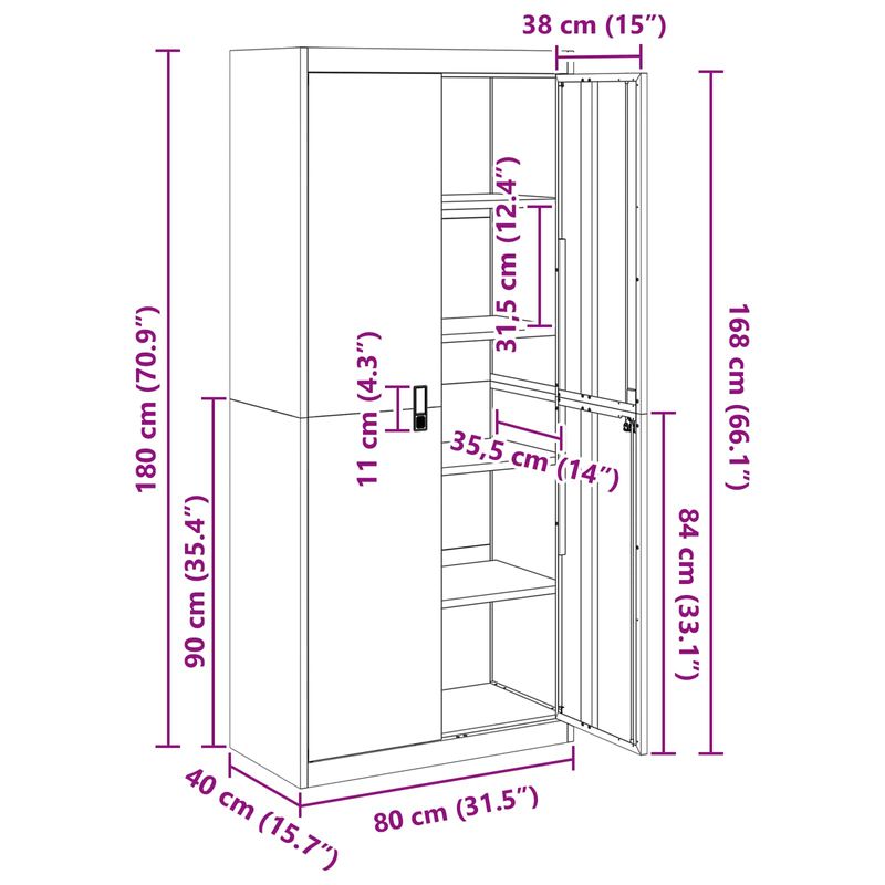 Casa si Gradina - Mobilier - Dulapuri si sifoniere - Dulapuri - Dulap de depozitare 2 pcs Antracit 80 x 40 x 180 cm - Infinity.ro