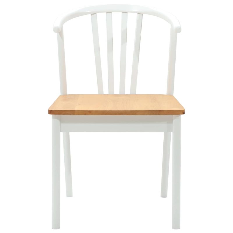Casa si Gradina - Mobilier - Scaune si fotolii - Scaune - Scaun de sufragerie 2 pcs alb si natural Lemn de cauciuc solid - Infinity.ro