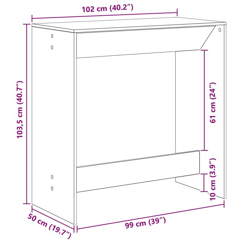 Casa si Gradina - Mobilier - Mese si birouri - Mese bucatarie si dining - Masa de bar Stejar Negru 102 x 50 x 103,5 cm Lemn compozit - Infinity.ro