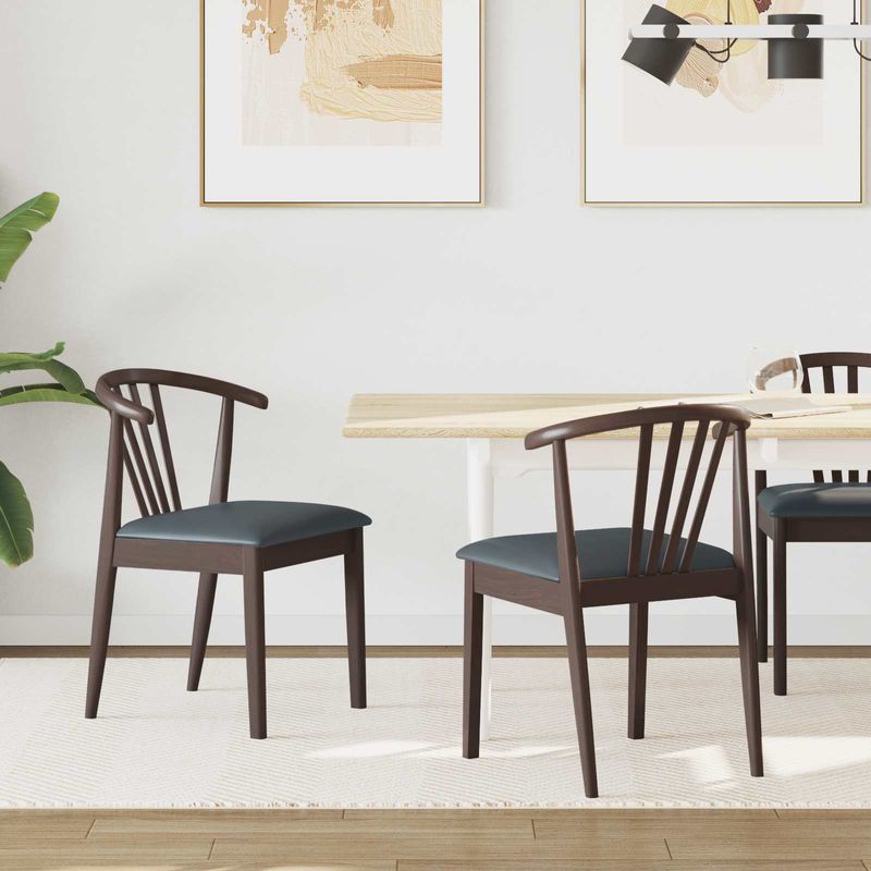 Casa si Gradina - Mobilier - Scaune si fotolii - Scaune - Scaun de sufragerie 2 pcs Maro deschis si negru - Infinity.ro