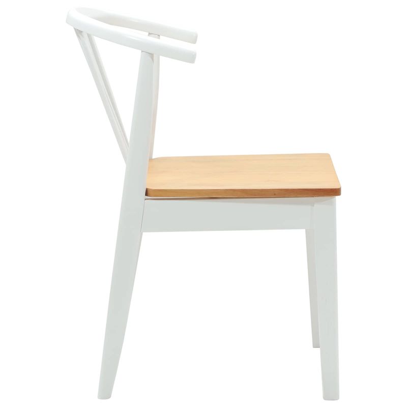 Casa si Gradina - Mobilier - Scaune si fotolii - Scaune - Scaun de sufragerie 2 pcs alb si natural Lemn de cauciuc solid - Infinity.ro