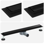 Casa si Gradina - Sanitare - Instalatii hidro - Tevi - Scurgere de dus 2 in 1 cu sifon 360° Negru 70 cm - Infinity.ro