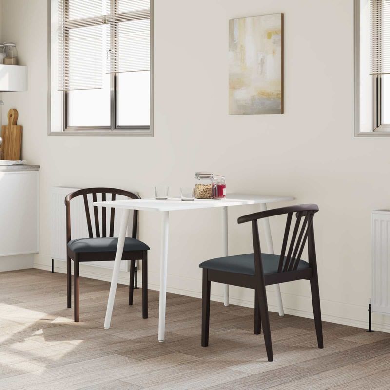 Casa si Gradina - Mobilier - Scaune si fotolii - Scaune - Scaun de sufragerie 2 pcs Maro deschis si negru - Infinity.ro