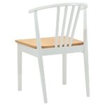 Casa si Gradina - Mobilier - Scaune si fotolii - Scaune - Scaun de sufragerie 2 pcs alb si natural Lemn de cauciuc solid - Infinity.ro