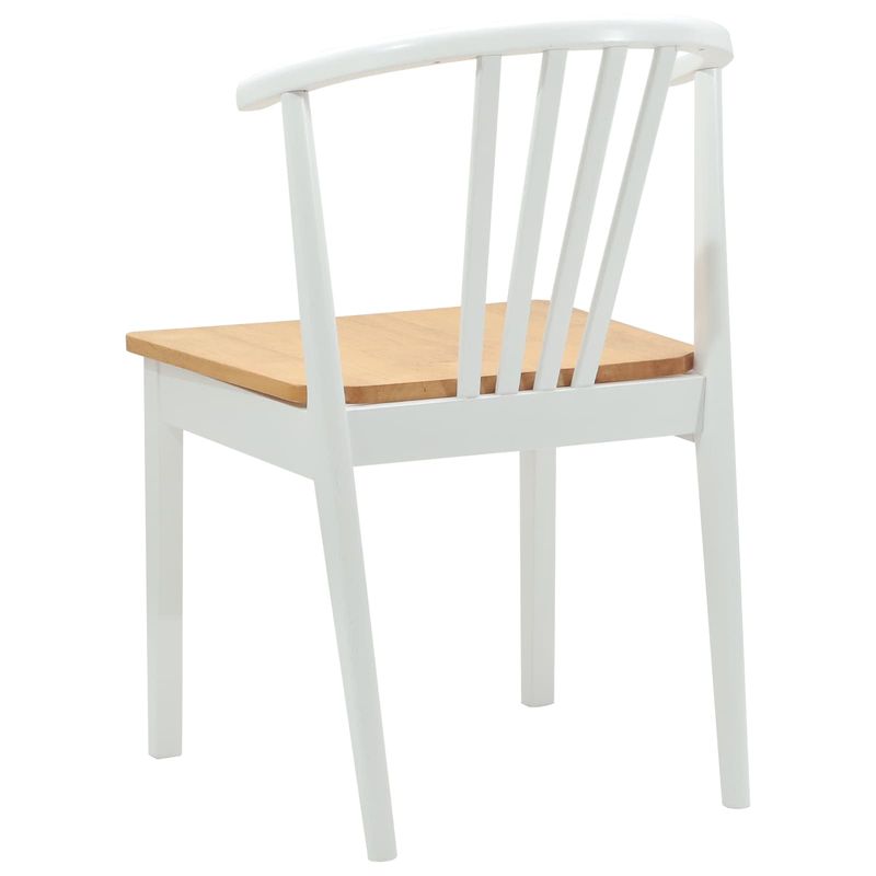 Casa si Gradina - Mobilier - Scaune si fotolii - Scaune - Scaun de sufragerie 2 pcs alb si natural Lemn de cauciuc solid - Infinity.ro