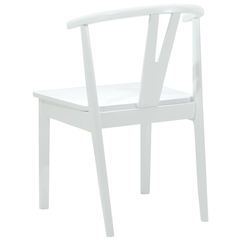 Casa si Gradina - Mobilier - Scaune si fotolii - Scaune - Scaun de sufragerie 2 pcs Alb si Alb Lemn Solid de Cauciuc - Infinity.ro